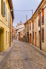 Cobbled streets of medieval city