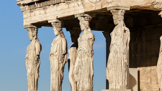 Caryatides Acropolis of Athens Timelapse
