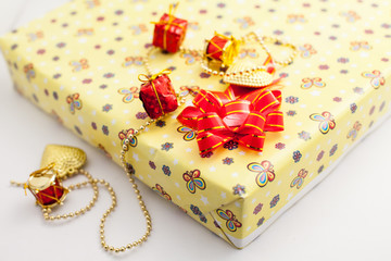 gift box on white background. for happy new year and valentine day