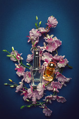 perfume and pink flowers