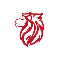Vector illustration of a red lion