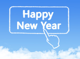 Happy New Year cloud shape