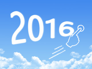 Happy New Year 2016 cloud shape