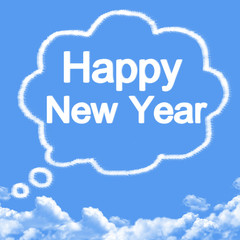 Fototapeta premium Happy New Year cloud shape
