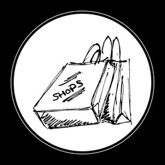 Set of cartoon style shopping bags