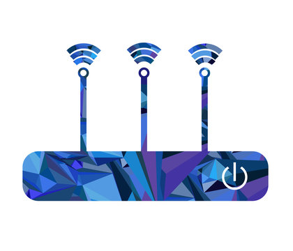 Router with pattern of polygons