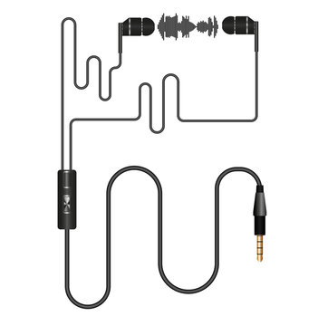 Earphones on white background