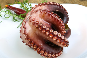 Boiled octopus