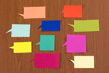 The Handmade Colorful Origami Balloons on the Wooden Background