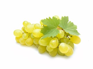 Fresh grapes with leaves