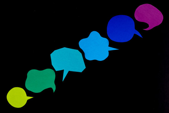 The Handmade Colorful Origami Balloons on the Black Background