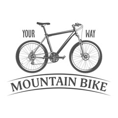 mountain bike isolated on white background