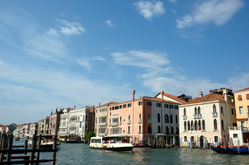 Fototapeta na wymiar Water Taxi on the Grand Canal Venice