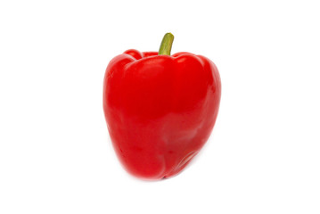 Red and yellow paprika isolated on white background