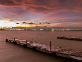 Obraz premium Sunset in Albufera, Valencia, long exposure