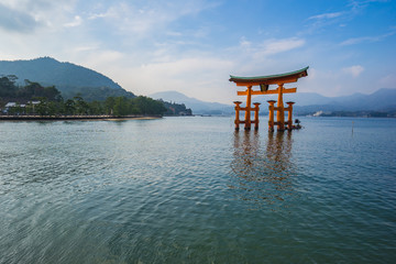 The Floating Torii gate in Miyajima, Japan