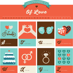 Valentine's day ABC, alphabet poster
