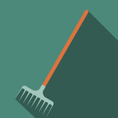 Rake icon with shadow