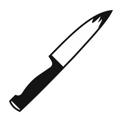 Knife covered with blood black simple icon