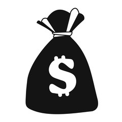 Money bag black icon 