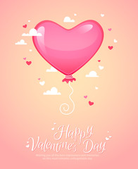 Romantic air balloon retro postcard © Yuzach