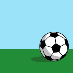 Vector illustration soccer ball on the football field