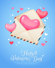 Romantic air mail letter retro postcard © Yuzach