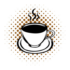 Cup of hot drink comics icon
