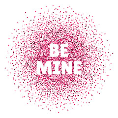 Be mine. Valentines day card. Vector illustration with colorful hearts. Abstract illustration for print or banner.
