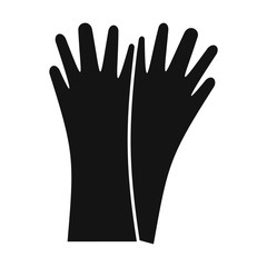 Rubber gloves black simple icon