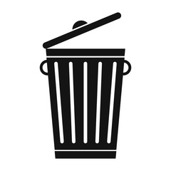 Trash can black simple icon