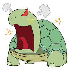 vector cartoon character turtle angry