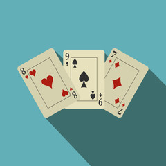 Playing cards flat 