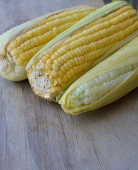 corn on wooden board