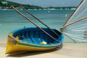 Wandaufkleber Yole en baie de Saint-Anne, Martinique, France © 24jef