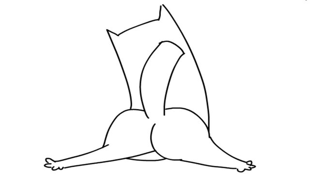 Cat Twerking. Booty dance. Hand drawn animation. Stock footage.