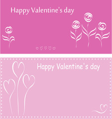 Открытки ко дню Святого Валентина. Набор карточек, валентинок в розовых тонах.