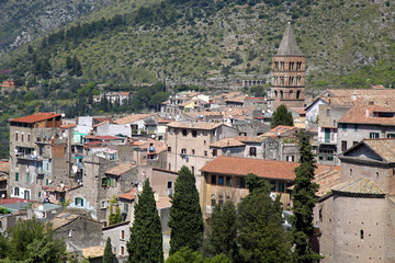 View of Tivoli (near Rome ) from the villa d`Este, Italy