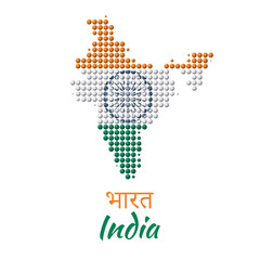 India Map vector color dotted design