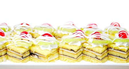 Cakes with fruits