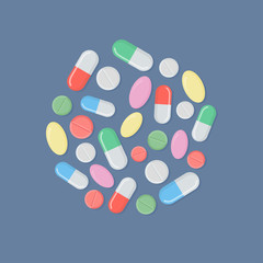 Pills and tablets vector illustration