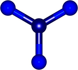 Boron trifluoride molecular structure isolated on white