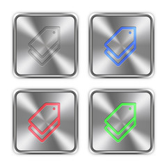 Color tags steel buttons