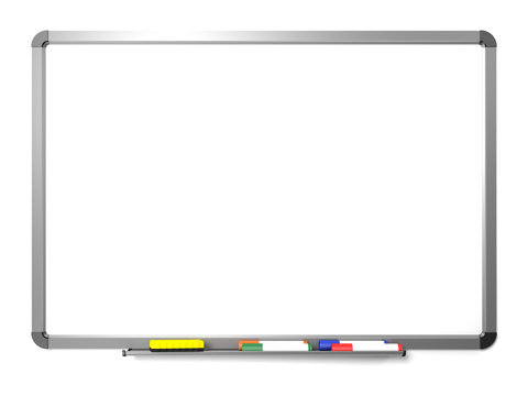 Whiteboard mit Stifte und Schwamm