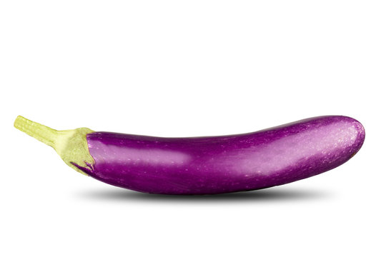Purple Eggplant On White Background