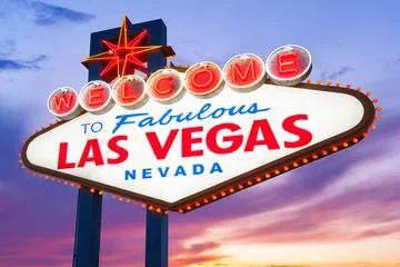 Wandcirkels plexiglas Welkom bij het Las Vegas-bord © somchaij