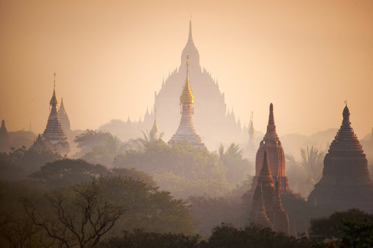 The plain of Bagan(Pagan), Mandalay, Myanmar. 2015