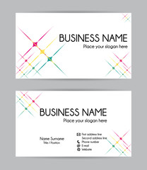Fototapeta premium Stars graphic business card design. Front and back. Vector set. 