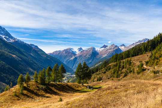 View of Loetschental valley from Fafleralp