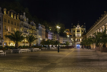square in Karlovy Vary, Czech republic
